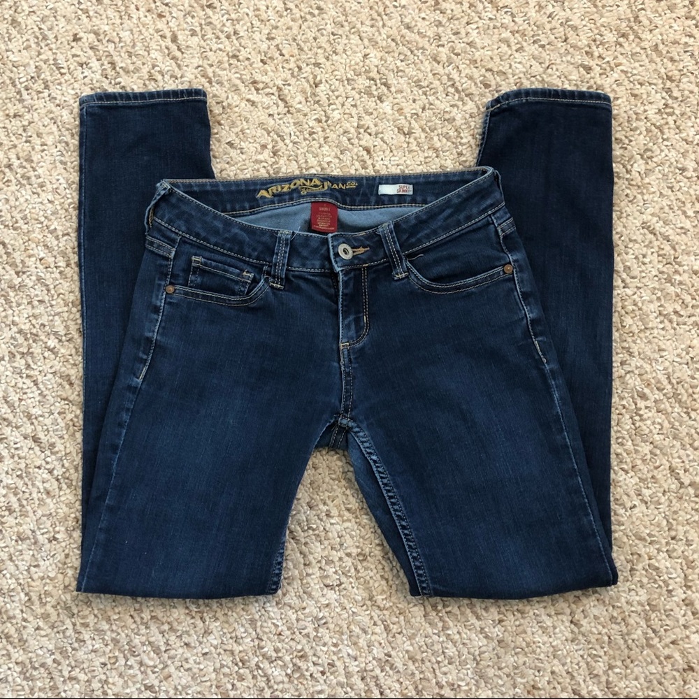 Arizona Super Skinny Short Denim Blue Jeans